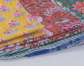 Hand Block Printed Cotton Sarong - Vintage Colorful Bohemian Sarong Beach Warp - Long Scarf, Large Sarong, 18 pieces