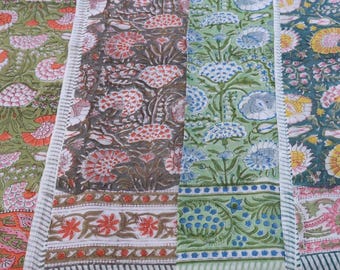Block print floral sarong pareo cotton beach wrap skirt women multiway scarf shawl cover up handmade jaipur resort wear uk.
