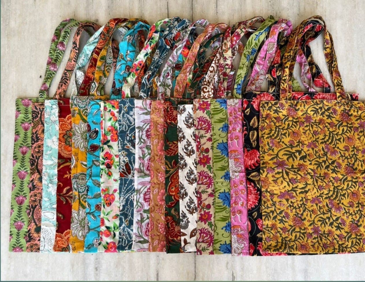 Cotton Hand Block Print Marketing Bags, Big Tote Bag, Farmers Market Bag, Grocery Bag, Eco Gift, Washable & Reusable Shopping Bag Assorted
