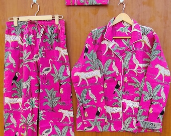 Hand Block Printed Cotton Pajama Set: Bohemian Sleepwear