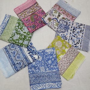 Hand Block Print Cotton Sarong: Indian Beach Cover-Up Scarf