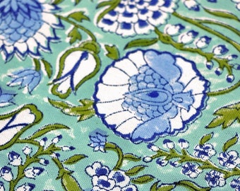 Floral Cotton Tablecloth: Hand Block Print Table Cover
