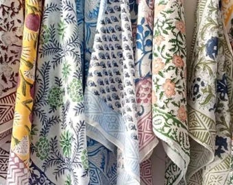 Boho Block Print Cotton Bandana Scarf: Eco-Friendly Hair & Neck Wrap