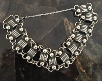 Handmade Silver/Grey Tone Metal Chain Bracelet, Original Design