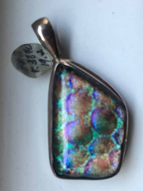 Sterling Silver Large Pendant, with inset in Dichr