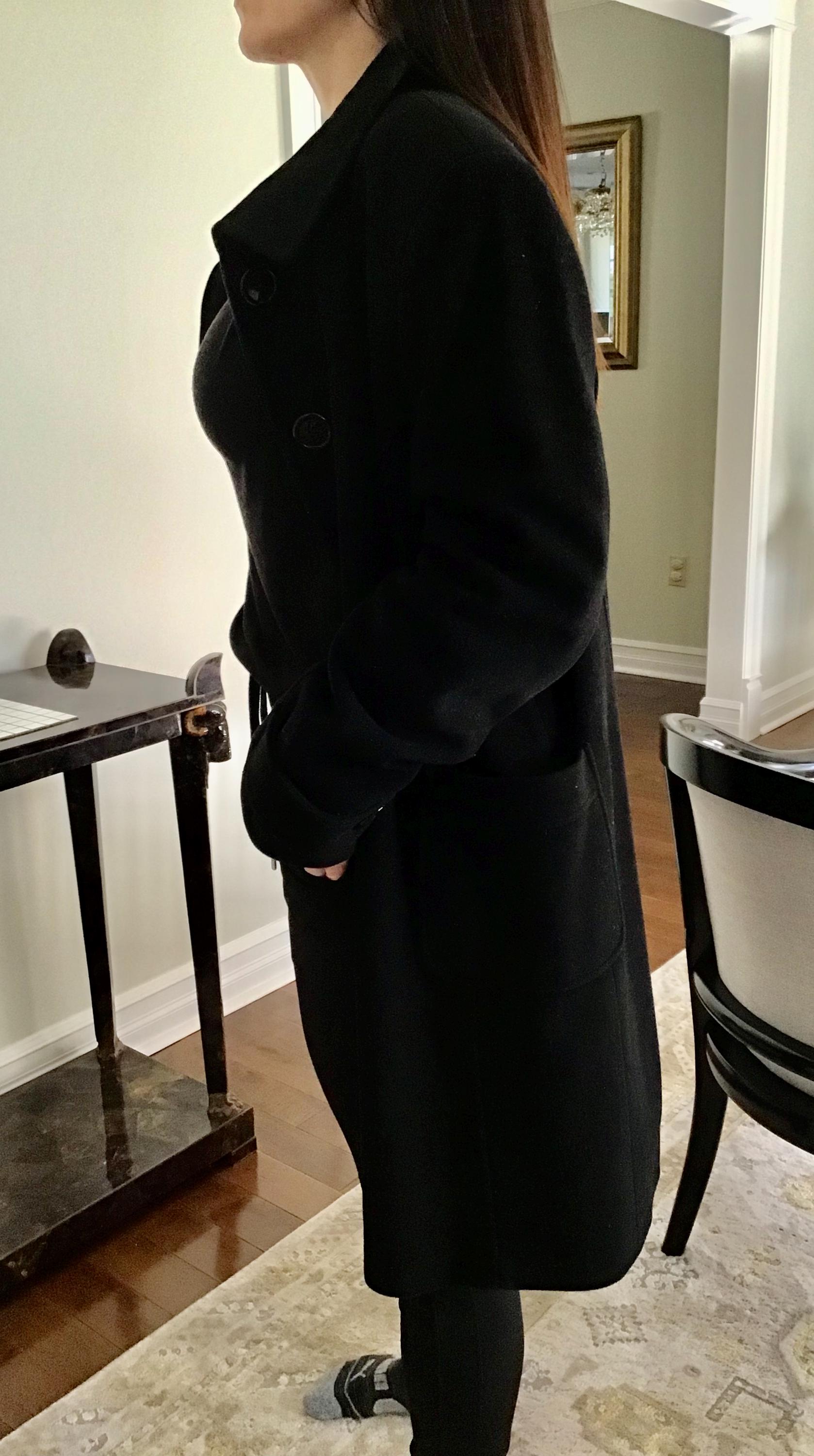 Black 80% Wool Coat, Made by Giacca, Fall Short Coat