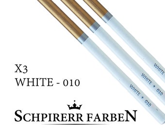 WHITE 010 - SCHPIRERR FARBEN Open Stock- 3x Single Colored Pencil