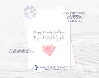 Heavenly birthday card, bereaved birthday card, angel birthday card