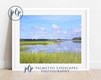 Charleston Marsh Print | Marsh Print, Marsh, Marsh Pastel, Blue Sky Marsh, Coastal Marsh, Lowcountry Marsh, Marsh Sunrise