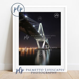 Cooper River Bridge at Night Print