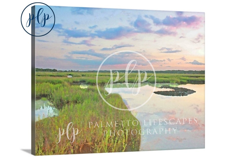 Watercolor Charleston Marsh, Marsh Watercolor, Lowcountry Marsh, Pastel Marsh, Charleston Pastel, Marsh Art, Coastal Art, Coastal Watercolor image 3