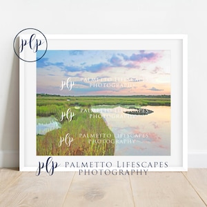 Watercolor Charleston Marsh, Marsh Watercolor, Lowcountry Marsh, Pastel Marsh, Charleston Pastel, Marsh Art, Coastal Art, Coastal Watercolor