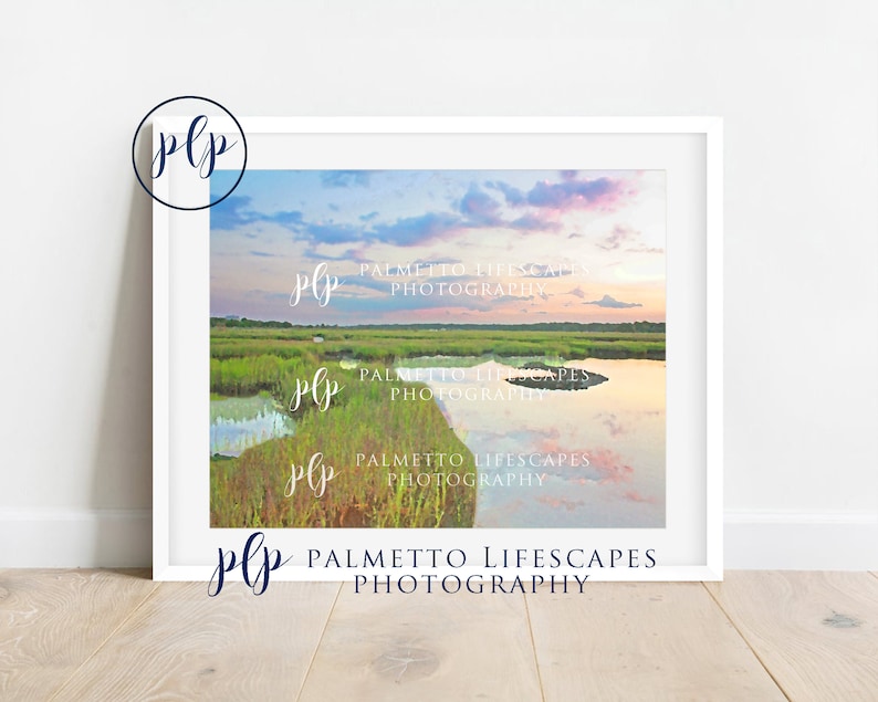 Watercolor Charleston Marsh, Marsh Watercolor, Lowcountry Marsh, Pastel Marsh, Charleston Pastel, Marsh Art, Coastal Art, Coastal Watercolor image 1