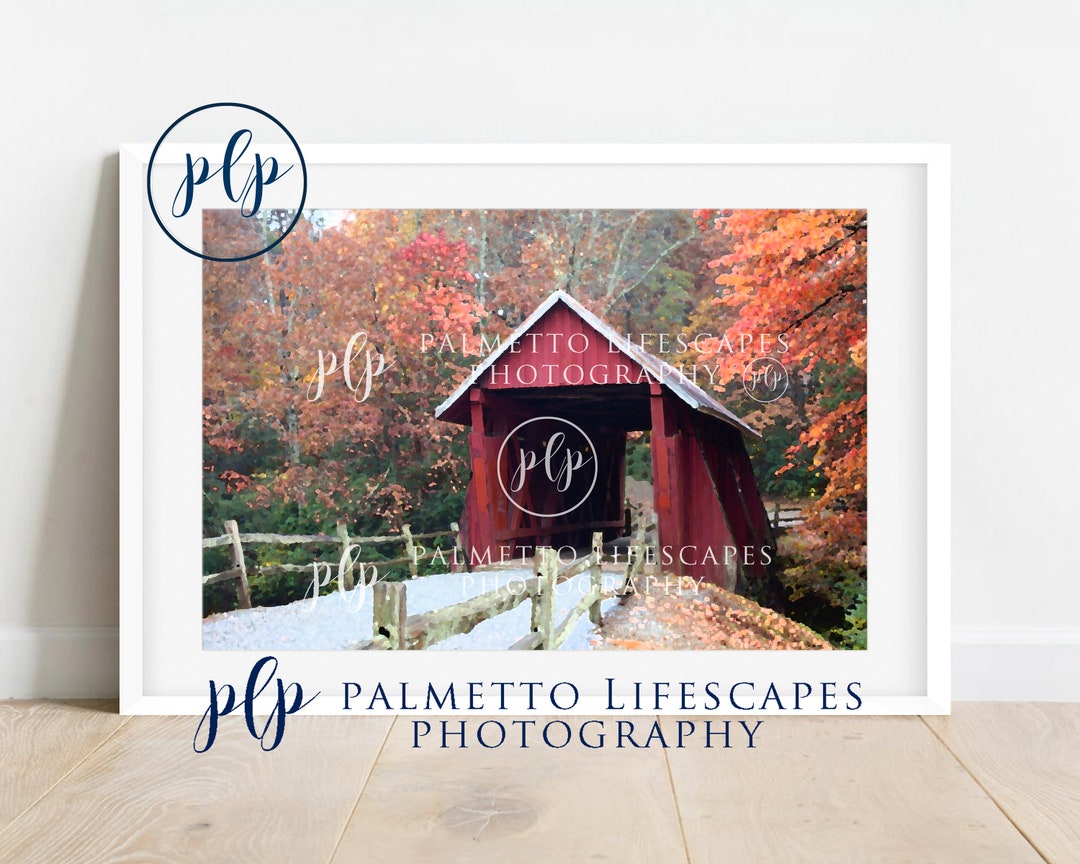 Covered Bridge With Fall Foliage - Etsy