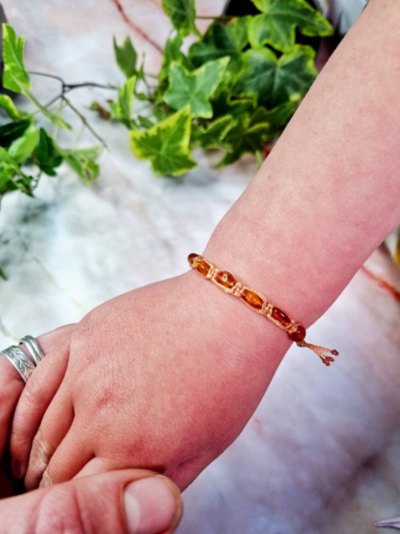 Amber Teething Bracelet Handmade Crystal Bracelet. Woven Etsy