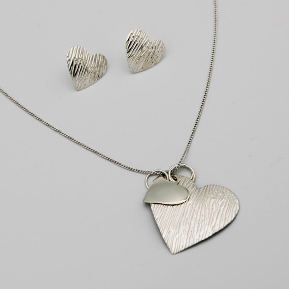 ★ROSEMONT★ Silver Heart Earrings Necklace Set RC24B16E SET Heart Earrings and Necklace Set - Sterling Silver - Etsy Canada