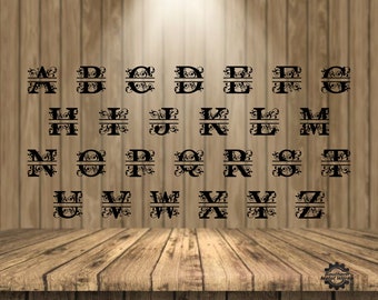 Personalized Split Letter Monogram-Metal Wall Art Décor