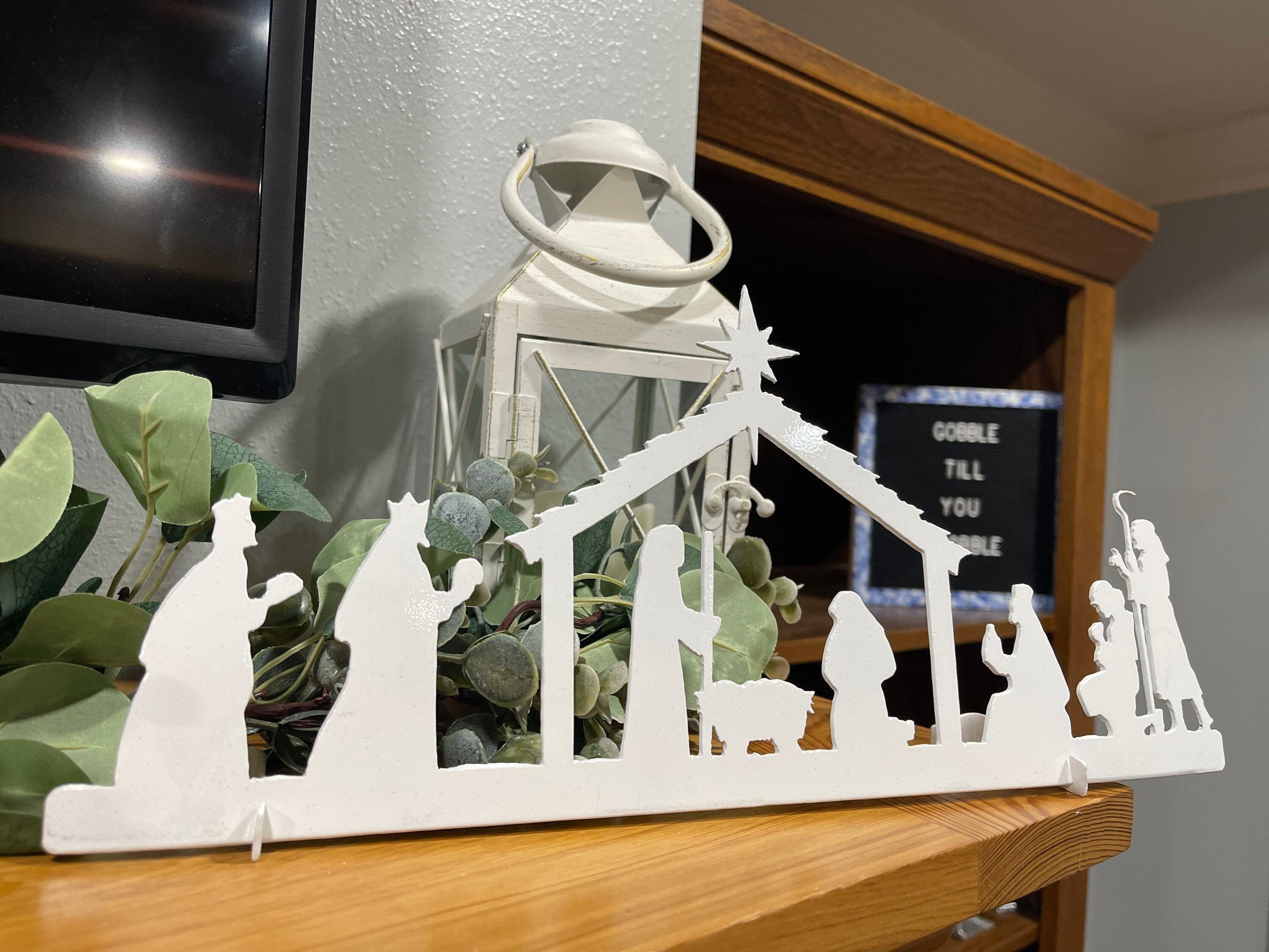 Nativity scene | metal art | home decor | free standing nativity | Christmas decor