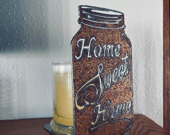 Home sweet home | mason jar | candle holder