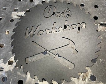 Dad's Work shop-Father's Day Metal Art Wall Decor Sign