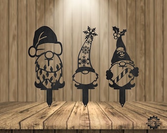 Garden gnomes | Christmas gnomes | Garden stake gnomes | Garden decor