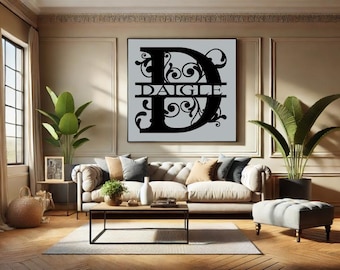 Personalized monogram, wall art decor, personalized gift, home decor, wall art, gift for her, personalized wedding gift