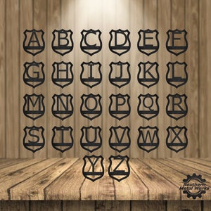 Police Badge A-Z Monogram Décor-DXF/SVG/PNG-Digital File