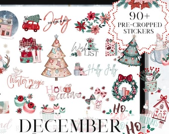 Dezember Aufkleber, Weihnachten GoodNotes Sticker, Sticker für Winter, Wochentag, Weihnachten, Onenote