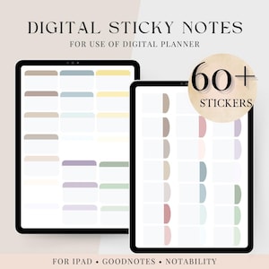 Digitale Planner Aufkleber, Digitale Sticky Notes für iPad Goodnotes Notability, Funktionelle PNG Digitale Aufkleber, Digitales Notizblock Kit
