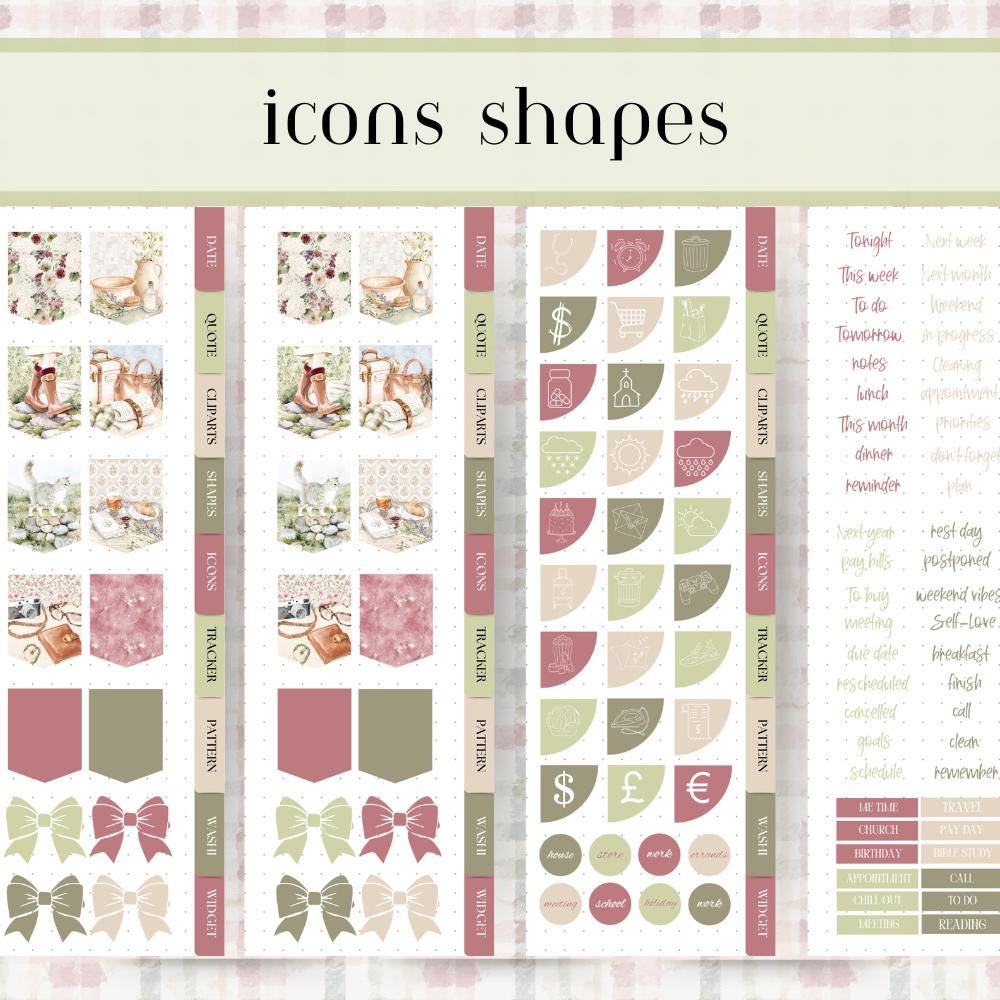 Noteful Spring Travel Trip Digital Stickers, Spring Vacation Noteful ...