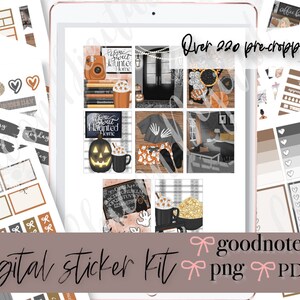 HALLOWEEN DIGITAL PLANNER Stickers, Goodnotes planner sticker, Halloween iPad Planner Sticker, Goodnotes weekly kit, Pre-cropped png sticker