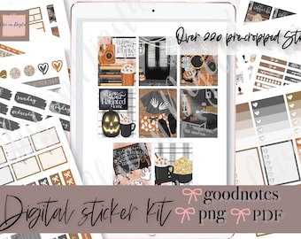HALLOWEEN DIGITAL PLANNER Stickers, Goodnotes planner sticker, Halloween iPad Planner Sticker, Goodnotes weekly kit, Pre-cropped png sticker