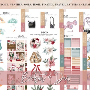 DIGITAL STICKER BUNDLE, Goodnotes stickers, Christmas digital stickers, sticker for planner, Red christmas, Essential Digital Stickers, widget, days of the week, washi stickers, digital sticker pack, icon sticker, months & days, digital memo sticker,
