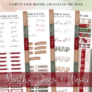 DIGITAL STICKER BUNDLE, Goodnotes stickers, Christmas digital stickers, sticker for planner, Red christmas, Essential Digital Stickers, widget, days of the week, washi stickers, digital sticker pack, icon sticker, months & days, digital memo sticker,