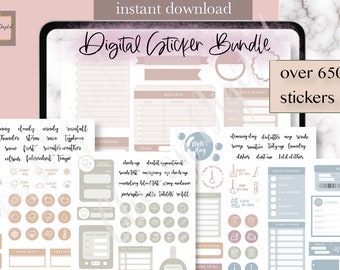 Digital Sticker Bundle for GOODNOTES, Finance Digital Sticker, Cleaning goodnotes sticker, health digital sticker, weather goodnotes sticker