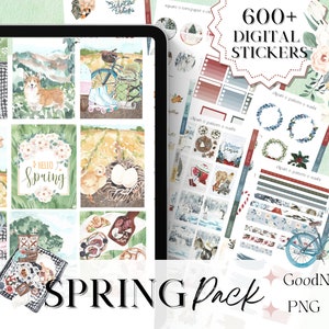 FRÜHLING DIGITAL Sticker Pack, Frühling Aufkleber, Frühling Aufkleber, digitales Journaling, Notability Sticker Ostern Aufkleber Journal