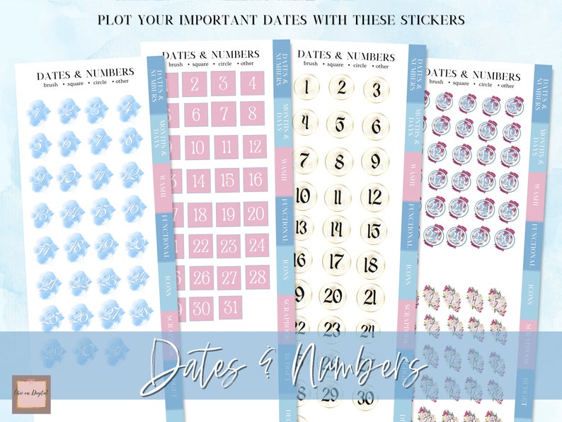Goodnotes Stickers Pack Blue Digital Stickers Sticker Bundle - Etsy