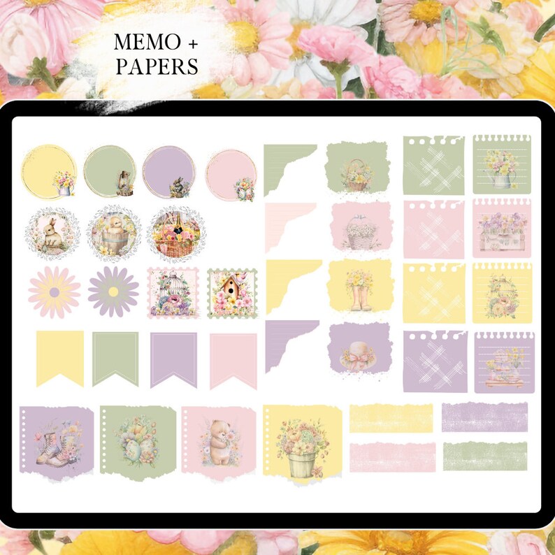 April GOODNOTES STICKER digital planner for spring affirmation stickers for Easter functional stickers everyday journal stickers monthly kit