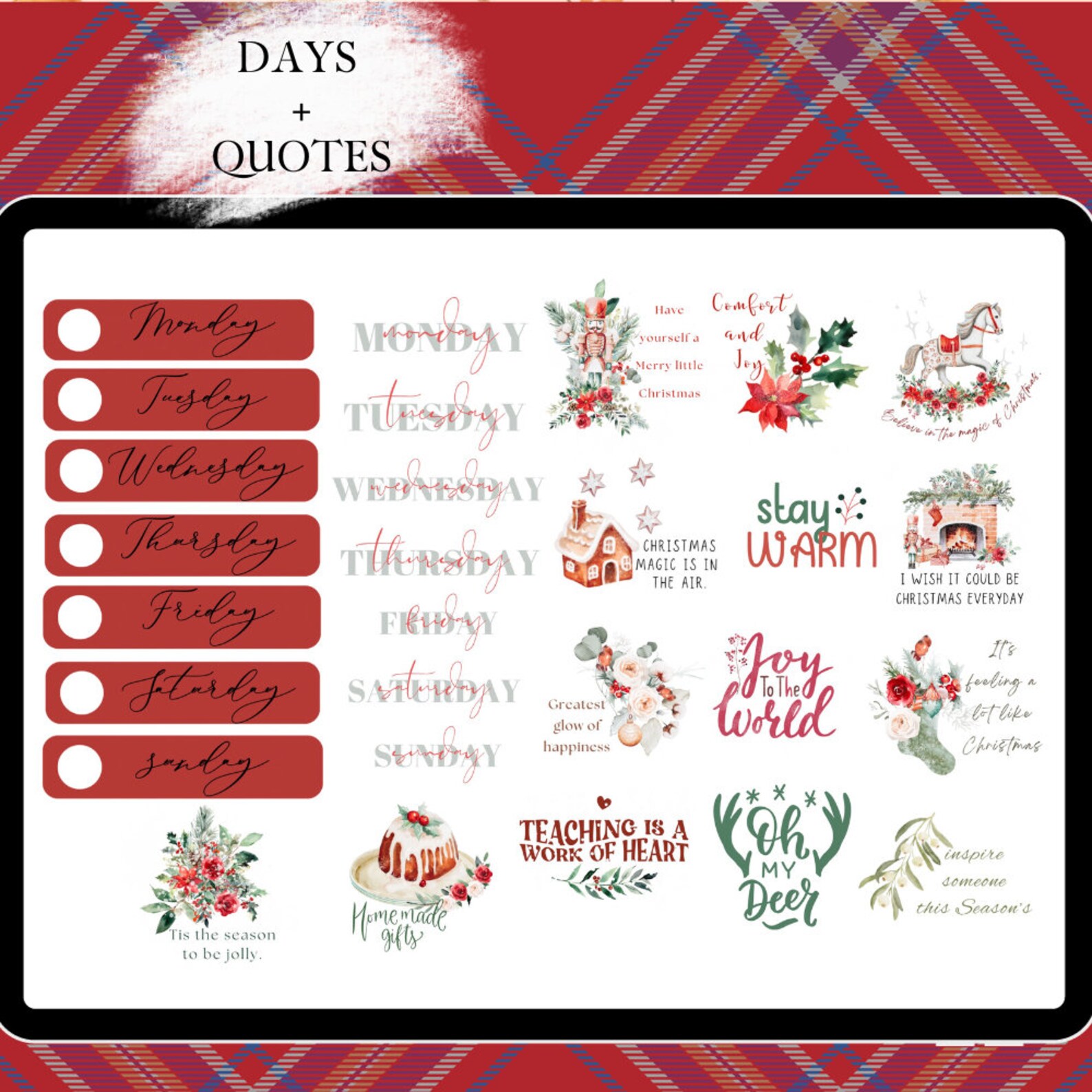 December GOODNOTES STICKER, Christmas Digital Sticker, Digital ...