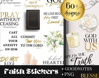 FAITH GoodNotes Stickers, Faith digital Stickers, Prayer journal sticker, Bible verse stickers for Christian planner, Bible journal Noteself