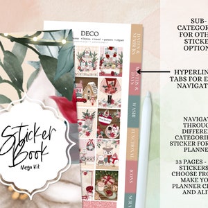 DIGITAL STICKER BUNDLE, Goodnotes stickers, Christmas digital stickers, sticker for planner, Red christmas, Essential Digital Stickers, widget, days of the week, washi stickers, digital sticker pack, icon sticker, months & days, digital memo sticker,