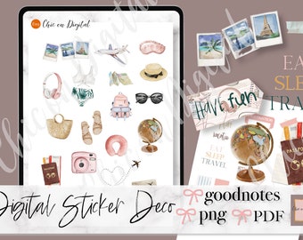 TRAVEL DIGITAL Stickers, Wanderlust Stickers, explore goodnotes sticker, travel goodnotes stickers, flying digital sticker, globe goodnotes