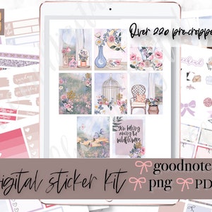 WILDLOWER GOODNOTES Stickers, spring GoodNotes stickers, flower weekly kit, Goodnotes weekly stickers, Digital Planner Stickers, floral kit