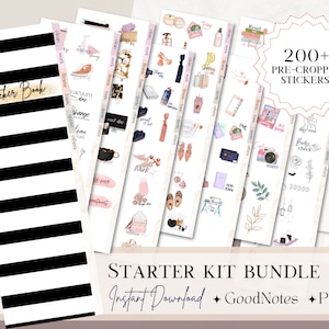 Pack GoodNotes DAILY PLANNING Stickers voyage numérique Stickers esthétiques quotidiens Daily Planner bundle Stickers iPad pour le travail Stickers OneNote,