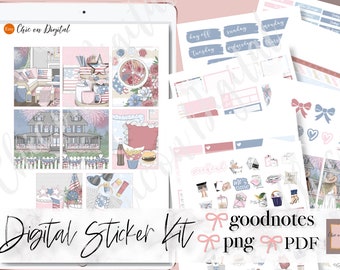KIT MENSUAL DE JULIO Pegatinas digitales, pegatinas Goodnotes del 4 de julio, pegatinas Onenote, pegatinas digitales del día de la independencia, kit digital del 4 de julio
