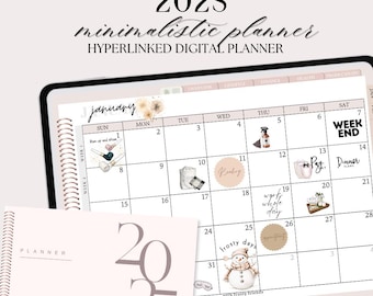 2025 DATED DIGITAL PLANNER, GoodNotes Planner 2025, Minimalistic Dated Digital Planner, iPad Planner, Daily Planner, 2024 Notability Planner