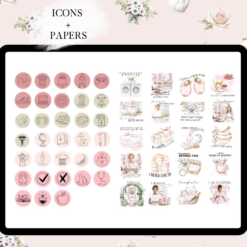 April GOODNOTES STICKER Digital for Spring Affirmation Stickers for ...