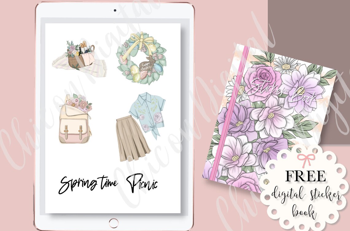 SPRING BUCKET Goodnotes Stickers Gardening Stickers Easter Etsy