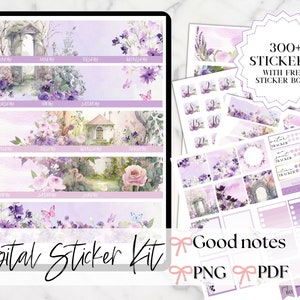 MONTHLY Digital Stickers, Flower Goodnotes Stickers, digital sticker bundle, flower digital sticker, digital sticker pack, pre-cropped PNG