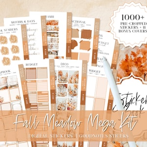 MEADOWS DIGITAL STICKER, Thanksgiving stickers, goodnotes stickers, fall reading stickers, planner template, digital planner, sticker pack